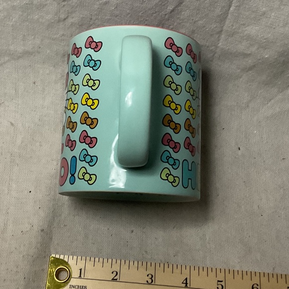 Hello kitty Rainbow pattern Blue teal mug - Picture 3 of 5
